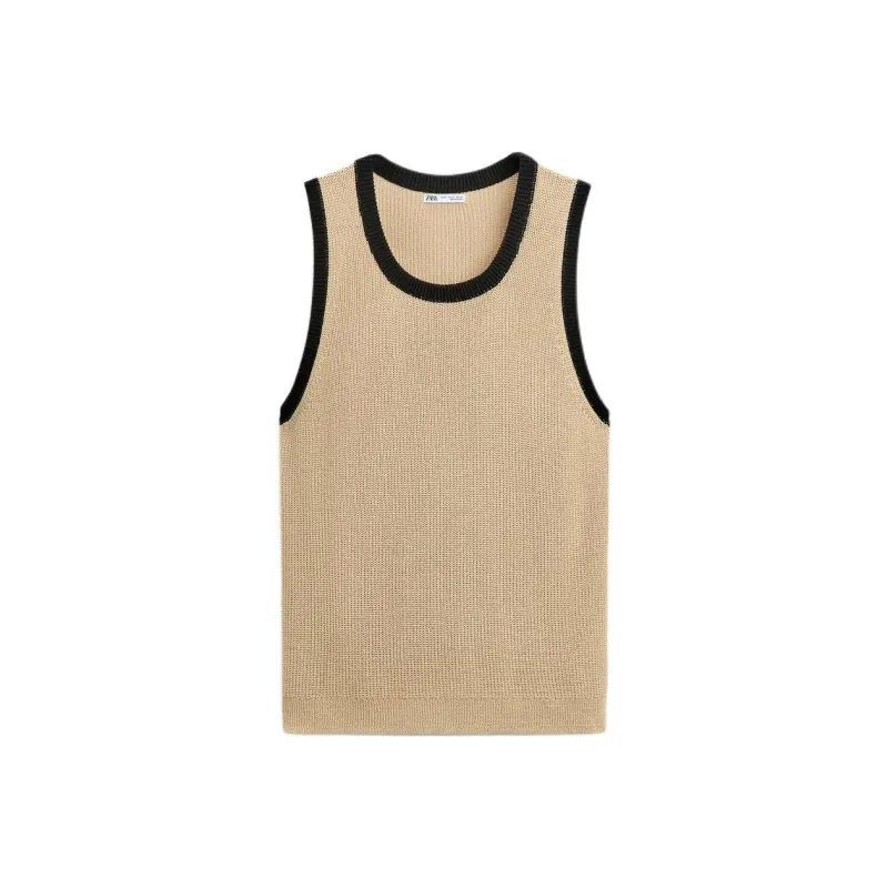 ZARA Tank Tops Men Beige-0