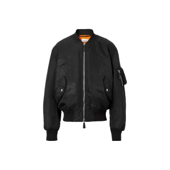 Burberry Equestrian Knight Printed Zipped Bomber Jacket