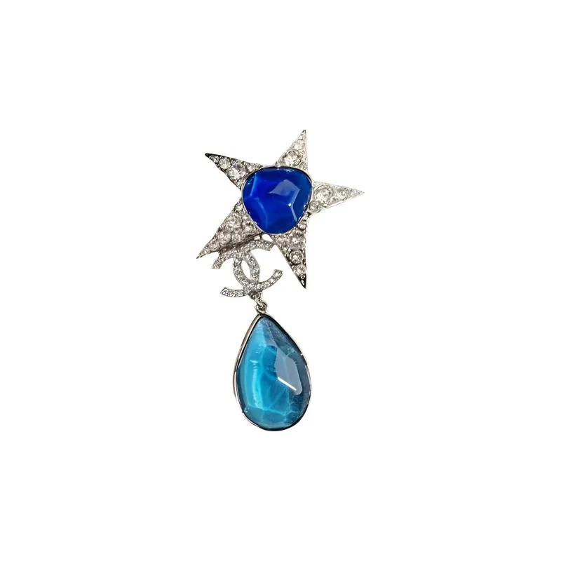 CHANEL Brooch Women's Blue/Silver-0