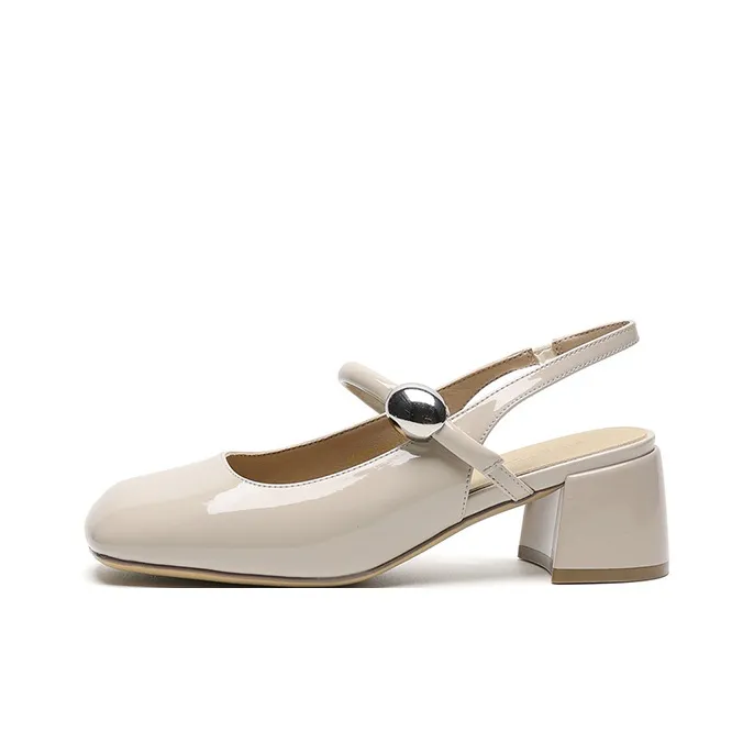 FIVE PLUS Chunky Heel High Heels 5cm Women's-7