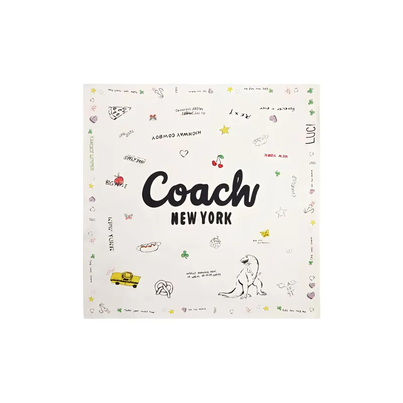 COACH Silk Scarves Women's White-0
