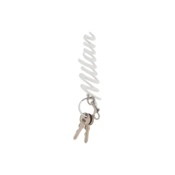 Balenciaga Brass, Rubber, Metal Keychains Men's White