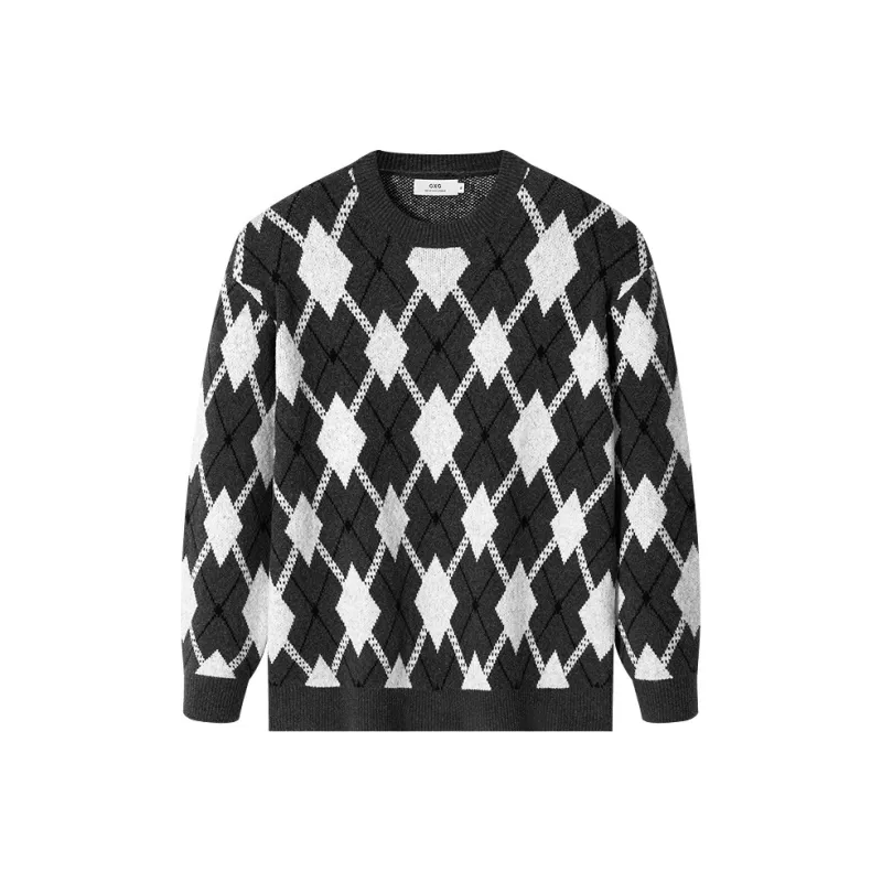 GXG Knitwear Men's Gray White Plaid-0