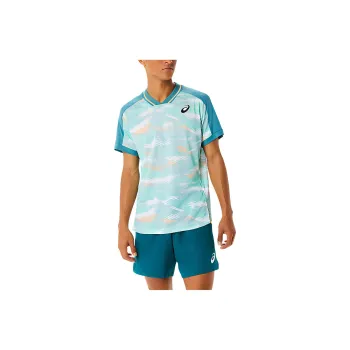 Asics Match Graphic Short Sleeve Top T-Shirt Men's Misty Pine Wood
