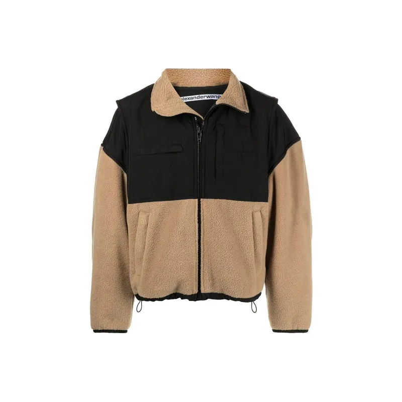 Alexander Wang Panelled Zip Fleece Jacket-0