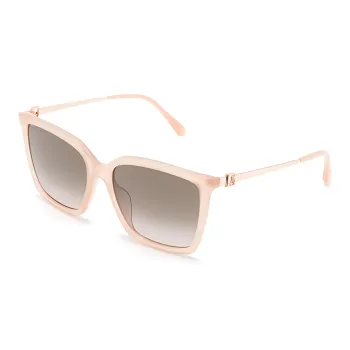 Jimmy Choo Plastic Irregular Shape Sunglasses Women's Beige