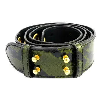 Burberry Crocodile Embossed Decoration Women's Green Width 6CM