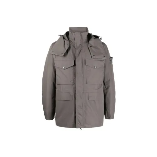 STONE ISLAND Jackets Coats Men's Smoke Gray Mixed Color