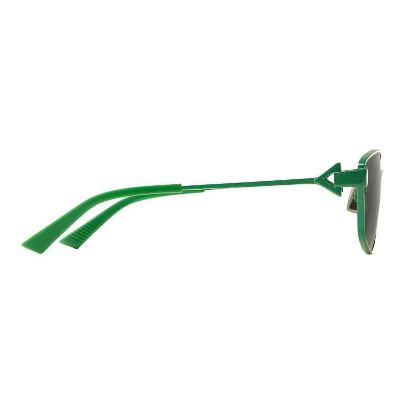 Bottega Veneta Metal Irregular Shape Sunglasses Men's Green-1