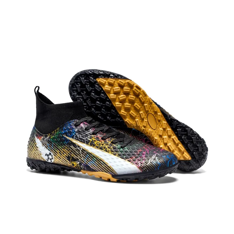 QIUTEXIONG FG Rubber Long Studs TF Rubber Broken Studs Soft Ground Firm Ground Slip Resistant Soccer Shoes Unisex-10