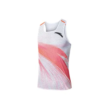 Anta Tank Top Men's Neon Bright Red/All Over Print 1