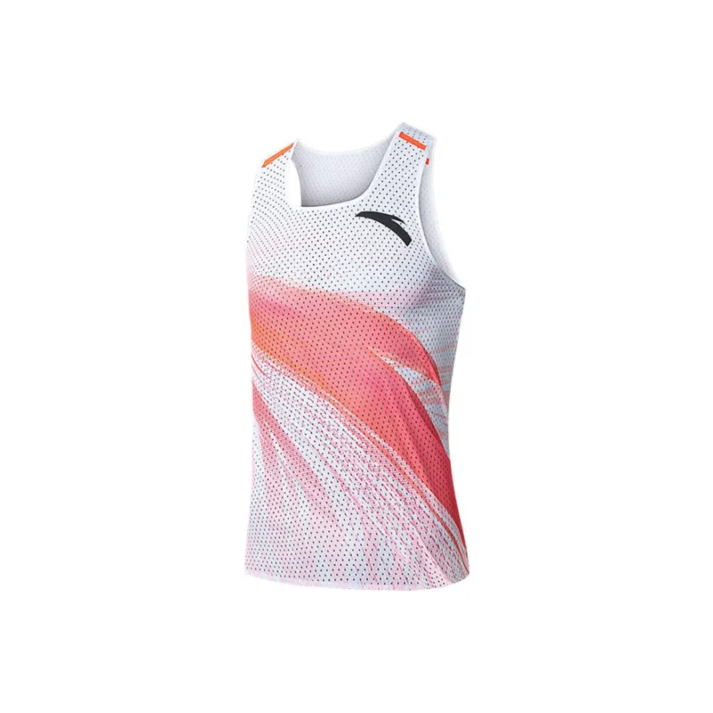 Anta Tank Top Men's Neon Bright Red/All Over Print 1-0