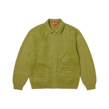 Supreme Woven Leather Zip Up Cardigan FW24