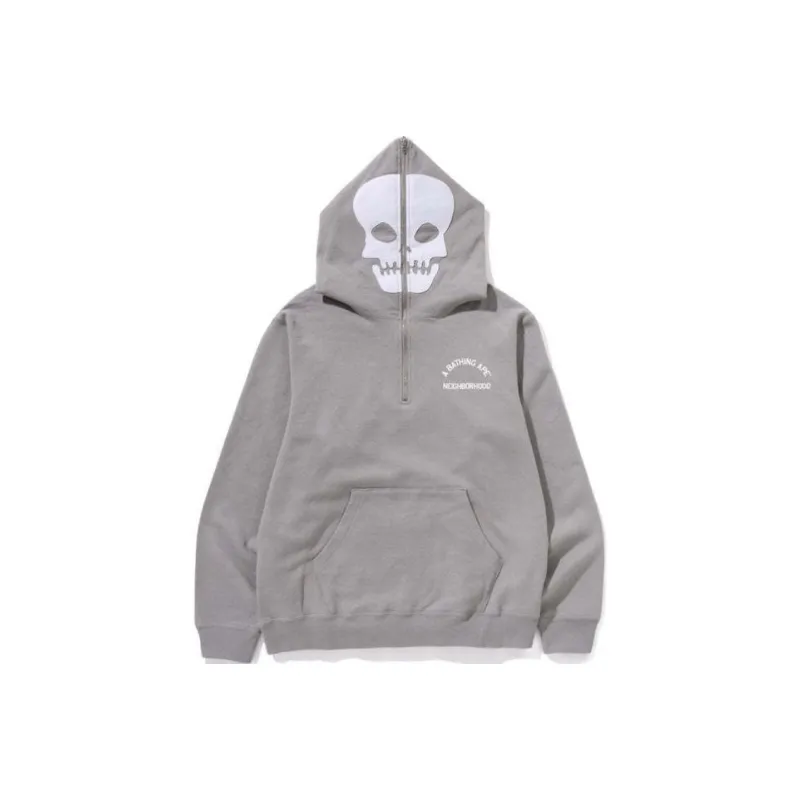 Bape X Neighborhood Two Face Half Zip Pullover Hoodie-6