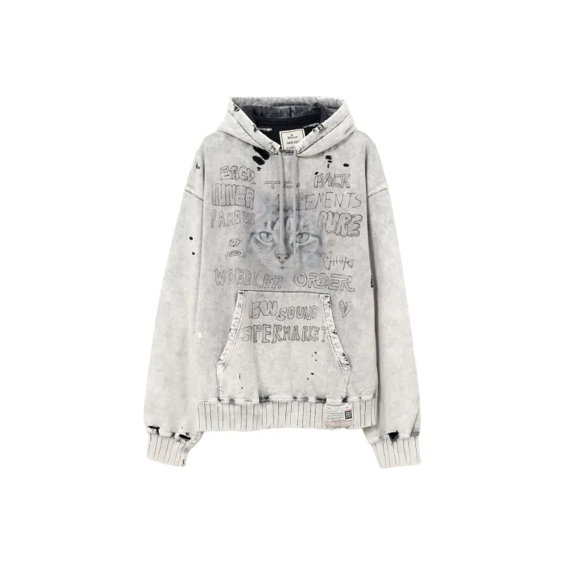 Maison Mihara Yasuhiro Graphic Printed Bleached Hoodie-0