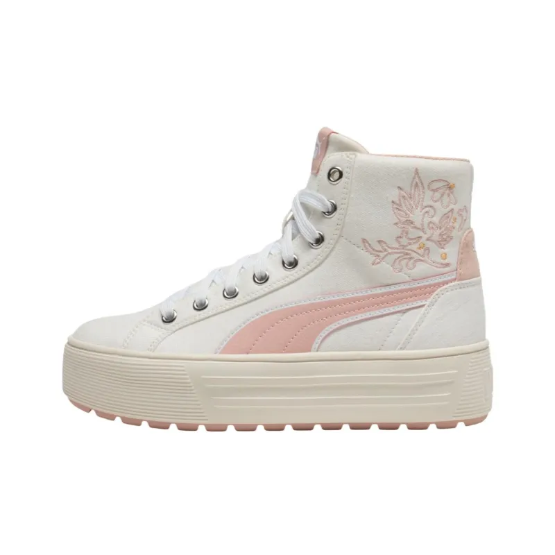 PUMA Kaia 2.0 Anti Slip Wear Resistant High Top Skateboard Shoes Women's Beige Pink-0