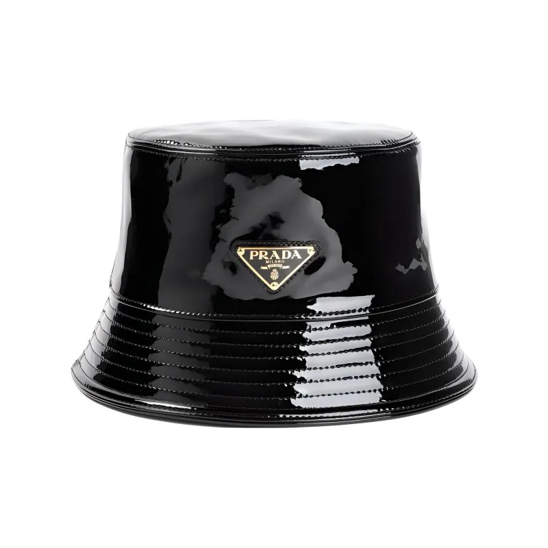 PRADA Lambskin Bucket Hats Women's Black-0
