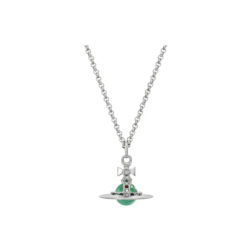 Vivienne Westwood Necklaces Unisex Green Silver-0
