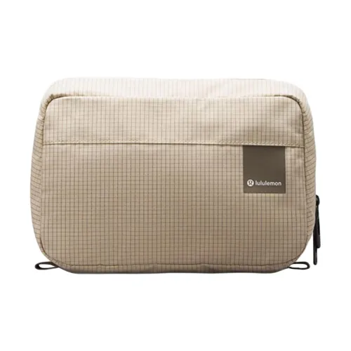 Lululemon Water-Resistant Fabric Storage Bag Men's Light Camel With Dark Khaki Accents