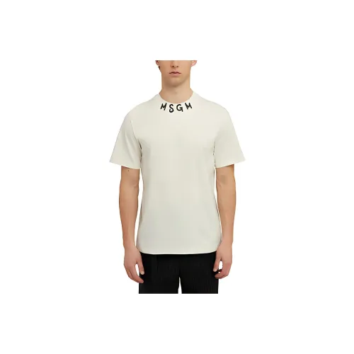 MSGM T Shirts Men Ecru
