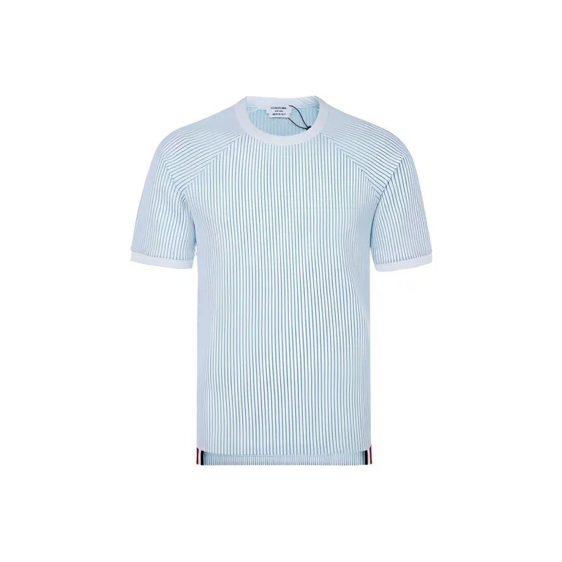 THOM BROWNE T-Shirts Men Blue With White Lettering-0