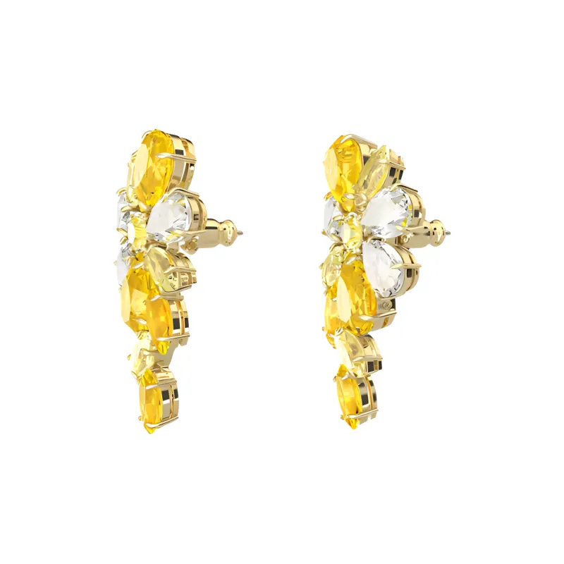 Swarovski Gema Earrings Women's Gold-2