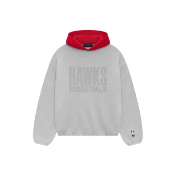Fear Of God Essentials X Nba Atlanta Hawks Hoodie 'Grey Red'