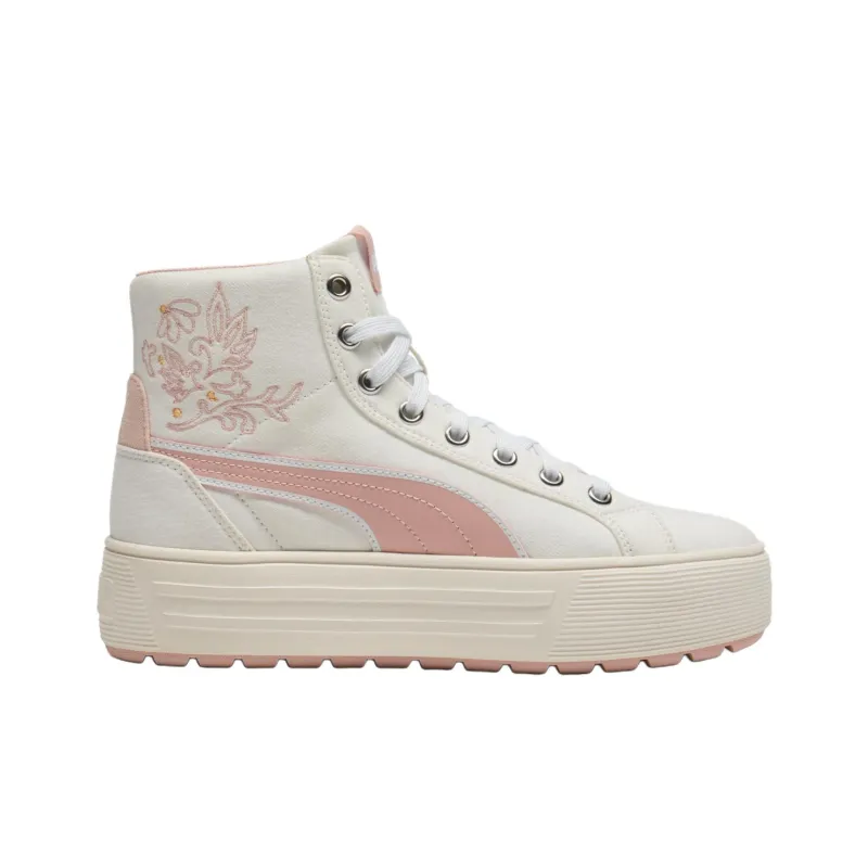 PUMA Kaia 2.0 Anti Slip Wear Resistant High Top Skateboard Shoes Women's Beige Pink-1