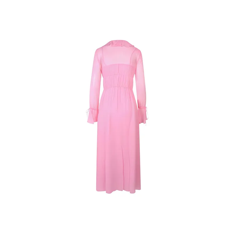 Blumarine Ruffle Detailed Draped Maxi Dress-1