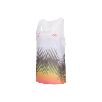 LOOP BURN Tank Tops Unisex White Orange Gradient