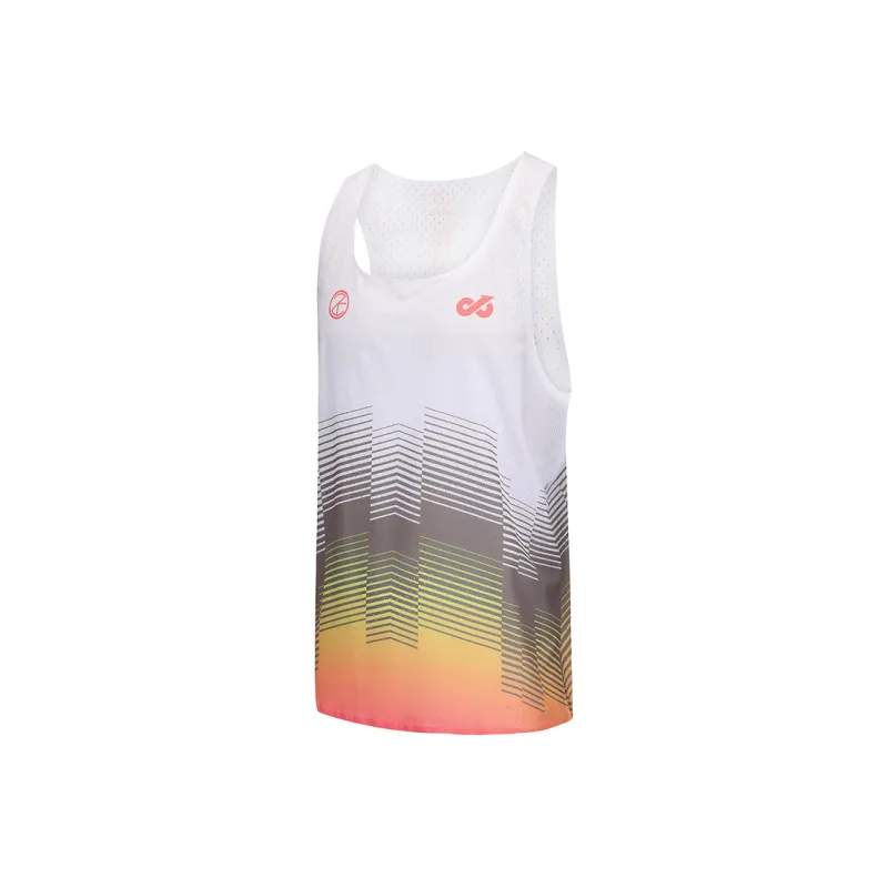 LOOP BURN Tank Tops Unisex White Orange Gradient-0