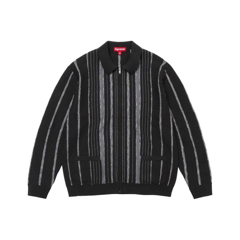 Supreme Speckle Stripe Zip Up Cardigan-2