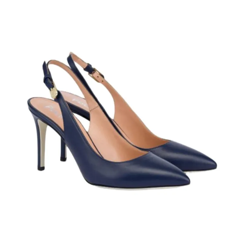 Pollini Slim Heel High Heels 8.5cm Women's Blue-2