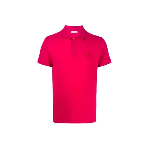 Moncler Polo Shirts Men Rose Red
