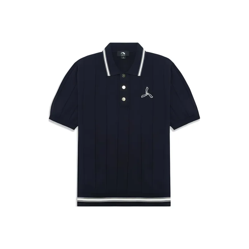 LI NING 1990 Classic Collection Polo Shirt Men's Deep Mysterious Blue-0