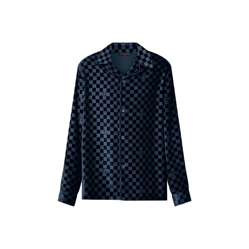 LOUIS VUITTON Silk Blend VeLOUIS VUITTONet Long Sleeved Evening Overshirt-0