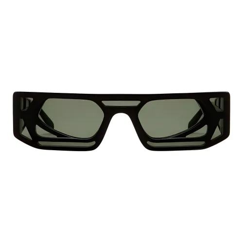 Chrome Hearts Plate Frame Silver Rectangular Sunglasses Unisex Black