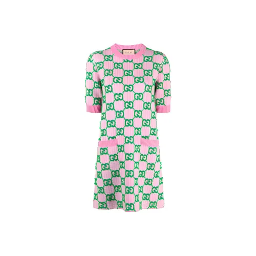 GUCCI Short Sleeved Dresses Women's Pink