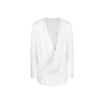 BALMAIN Monogram collar Draped Blazer