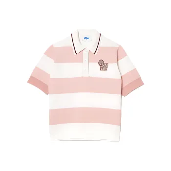 LACOSTE X EleVen By Venus Co brand Polo Shirts Unisex White Pink