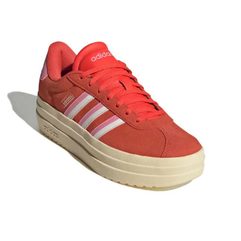 Adidas VL Court Bold Anti Slip Wear Resistant Low Top Skateboard Shoes Women's Red-1