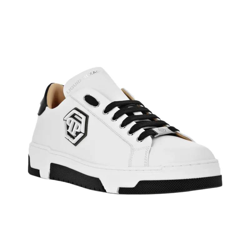 PHILIPP PLEIN Lo Top Hexagon Low Top Skateboard Shoes Unisex White-2