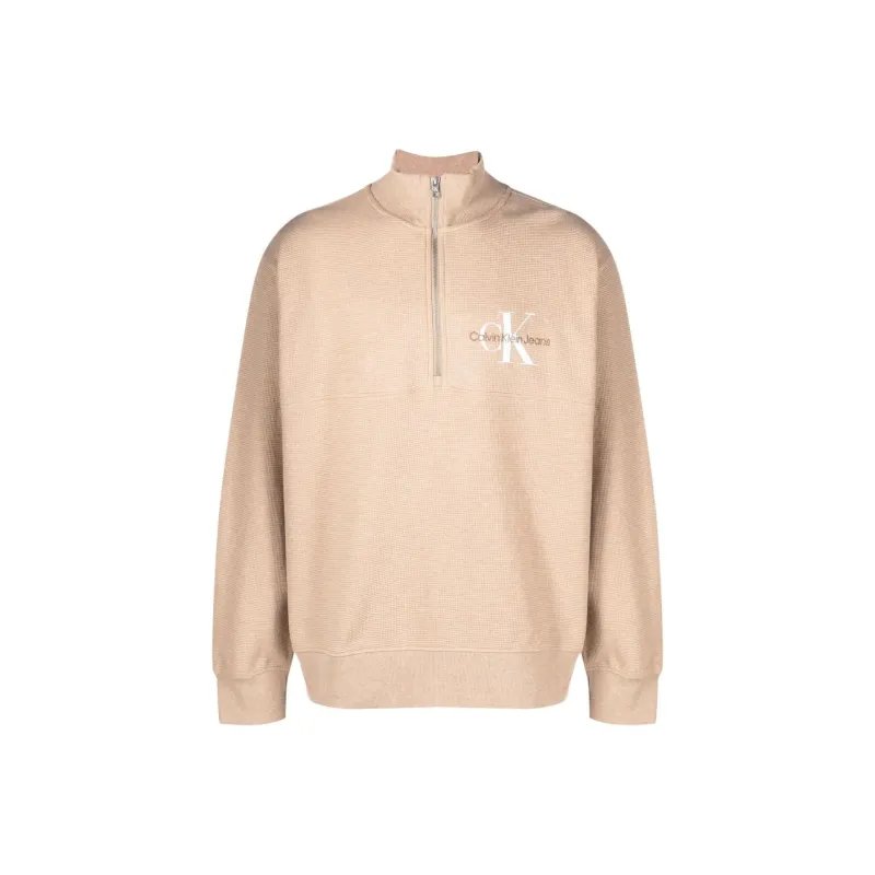 Calvin Klein Monologo Waffle High neck Sweatshirt-0