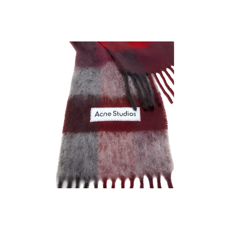Acne Studios Wool, Alpaca, Nylon, Eco Friendly Mohair Knit Scarves Unisex Red-2