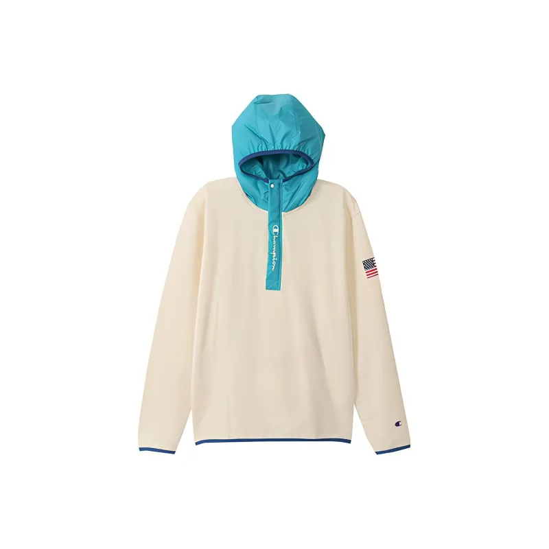 Champion Hooded Regular Sweatshirt Unisex White Patchwork-0