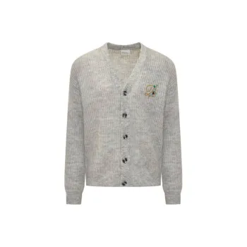 DROLE DE MONSIEUR Logo Embroidered Knitted Cardigan