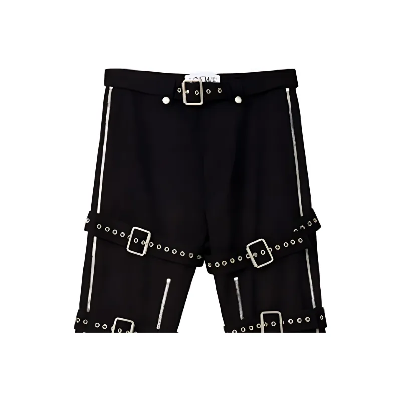 LOEWE Wool Gabardine Bondage Belted Trousers-3