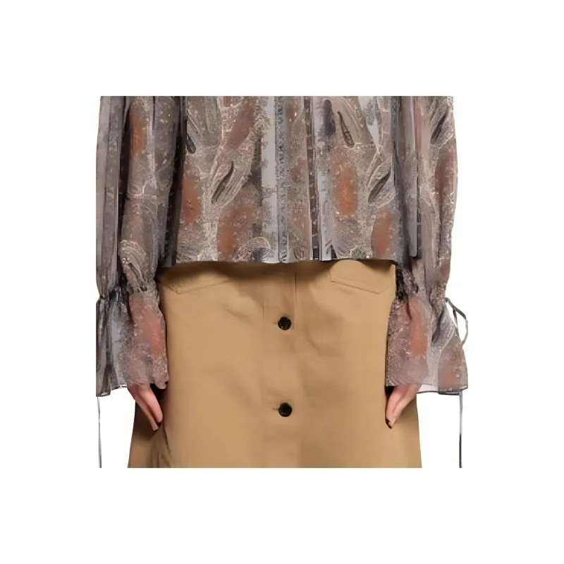 SAINT LAURENT Paisley Ruffled Blouse-5