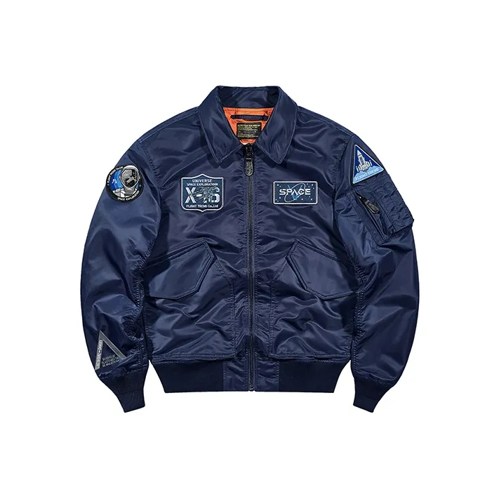VIP Astronaut Embroidered Badge Lapel Coat Pilot Jacket Unisex-3