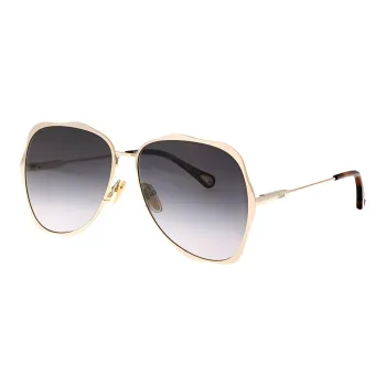 Chloe Metal Irregular Shape Sunglasses Men's Gold